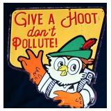 Metal Give A Hoot sign
