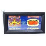 Framed tomato advertising label