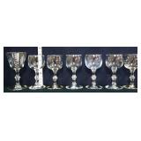 7 piece clear stemware lot