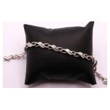 WHITE SAPPHIRE DINNER BRACELET LAB GROWN