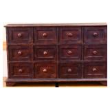 Vntg wood 12 drawer spice box