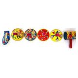 Lot of 6 vntg metal noise makers