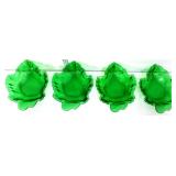Lot of 4 vntg emerald green maple leaf bowls