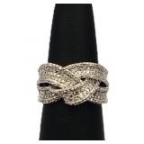 Sterling white sapphire dinner ring, lab created