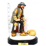 Emmett Kelly 8in Winter clown w/ dog figure