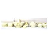 Lot of 8 estate beige items, inc basket