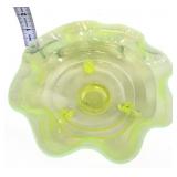 Fenton topaz opalescent footed bowl, glows