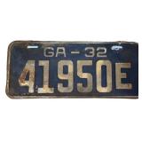 1932 Georgia license plate