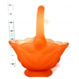 Vntg orange satin 7in basket