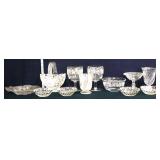 Clear glass estate lot, inc basket & bowls
