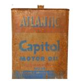Vntg 2gal Atlantic Capitol Motor Oil can