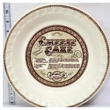 Vntg Country Harvest Cheesecake recipe pie plate