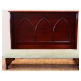 Vintage wood church kneeler w/ padded cushion