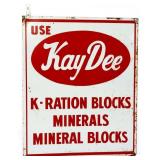 Vntg metal 18x22 Kay Dee Ration Blocks sign