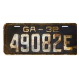 1932 Georgia license plate