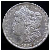 1902 Morgan silver dollar