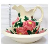 Cash Family floral pitcher & bowl set see pics