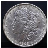 1902 Morgan silver dollar