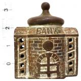 Vintage cast iron 3in BANK coin bank