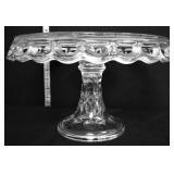 EAPG clear plymouth thumbprint cake stand