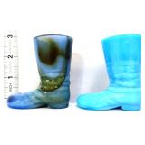 Lot of 2 Boyd blue & blue slag boots