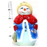 Fenton Kibbe hand painted blue/green snowman