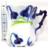 Vintage shaving mug with cobalt flowers