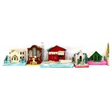 Lot of vntg Christmas items, inc houses