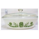 Vntg Glasbake daisy & stem dish w/ lid
