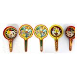 Lot of 5 vntg metal noise makers