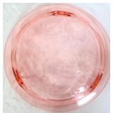 Vntg Jeanette pink depression sunflower cake plate