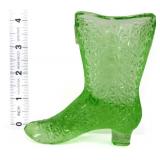 Green glass daisy & button boot