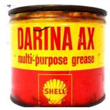 Vntg 1lb Shell Darina Ax Grease can full NO SHIP