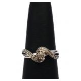 Sterling white sapphire ring, lab created