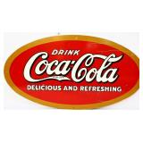 Metal oval 28x15 Drink Coca Cola sign