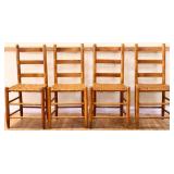 Lot of 4 ladder back chairs