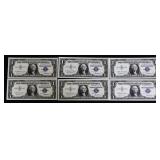 Lot of 6 consecutive serial number $1 notes