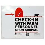 Metal 24x18 Farm Check In sign