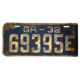 1932 Georgia license plate