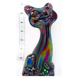 Fenton carnival 6in happy cat figure