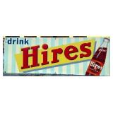 Vntg metal Drink Hires Root Beer adv sign