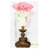 Fenton rosalene 16in hand painted lamp