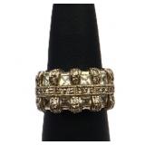 Sterling white sapphire ring, lab created