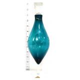 Vntg peacock blue teardrop decanter w/ stopper