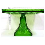 EAPG green beaded grape square cake stand