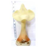 Fenton 11in custard winter cabin scene JIP vase
