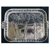 Vntg clear Indiana divided fruit relish dish