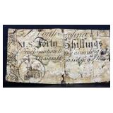 1700s North Carolina 40 shillings colonial note