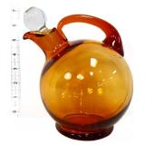 Cambridge amber glass tilt globe decanter