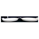 2 Le Creuset white enameled cast iron snail plates